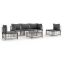 Gartenmöbel-Set 6-teilig und anthrazitfarbene PE-Rattan-Kissen von vidaXL, Outdoor-Sofas - Ref: Foro24-3186719, Preis: 459,97...