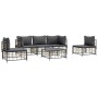 Gartenmöbel-Set 6-teilig und anthrazitfarbene PE-Rattan-Kissen von vidaXL, Outdoor-Sofas - Ref: Foro24-3186719, Preis: 459,97...