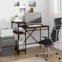 Desk with iron and smoke oak wood shelves 105x50x90 cm by vidaXL, Desks - Ref: Foro24-826716, Price: 74,80 €, Discount: %