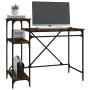 Desk with iron and smoke oak wood shelves 105x50x90 cm by vidaXL, Desks - Ref: Foro24-826716, Price: 74,80 €, Discount: %