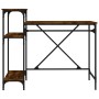 Desk with iron and smoke oak wood shelves 105x50x90 cm by vidaXL, Desks - Ref: Foro24-826716, Price: 74,80 €, Discount: %