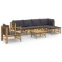 7-piece bamboo garden furniture set with dark gray cushions by vidaXL, Garden sets - Ref: Foro24-3155213, Price: 623,08 €, Di...