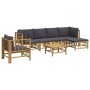 7-piece bamboo garden furniture set with dark gray cushions by vidaXL, Garden sets - Ref: Foro24-3155213, Price: 623,08 €, Di...