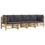 4-piece bamboo garden furniture set with dark gray cushions by vidaXL, Garden sets - Ref: Foro24-3155216, Price: 401,61 €, Di...