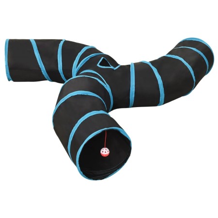 Cat tunnel with 3 exits black and blue polyester 25 cm by vidaXL, Play tents and tunnels - Ref: Foro24-172186, Price: 28,94 €...