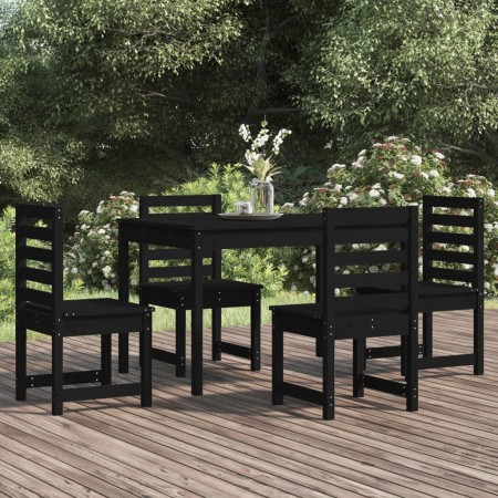 Juego de comedor de jardín 5 piezas madera maciza pino negro de vidaXL, Conjuntos de jardín - Ref: Foro24-3154687, Precio: 25...