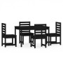 Garden dining set 5 pieces solid black pine wood by vidaXL, Garden sets - Ref: Foro24-3154687, Price: 254,86 €, Discount: %