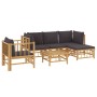 6-piece bamboo garden furniture set with dark gray cushions by vidaXL, Garden sets - Ref: Foro24-3155211, Price: 526,04 €, Di...