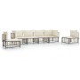 Gartenmöbel-Set 6-teilig und anthrazitfarbene PE-Rattan-Kissen von vidaXL, Outdoor-Sofas - Ref: Foro24-3186720, Preis: 463,81...