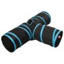 Cat tunnel 3 ways black and blue polyester 90 cm by vidaXL, Play tents and tunnels - Ref: Foro24-172182, Price: 20,80 €, Disc...