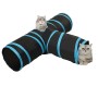 Cat tunnel 3 ways black and blue polyester 90 cm by vidaXL, Play tents and tunnels - Ref: Foro24-172182, Price: 20,80 €, Disc...