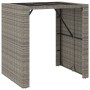 Mesa alta bar con superficie vidrio ratán PE gris 105x80x110 cm de vidaXL, Mesas de jardín - Ref: Foro24-362595, Precio: 184,...