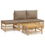 4-piece bamboo garden furniture set with taupe gray cushions by vidaXL, Garden sets - Ref: Foro24-3155139, Price: 300,30 €, D...