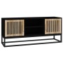 Mueble de TV hierro y madera contrachapada negro 105x30x45 cm de vidaXL, Muebles TV - Ref: Foro24-352098, Precio: 115,99 €, D...