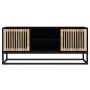 Mueble de TV hierro y madera contrachapada negro 105x30x45 cm de vidaXL, Muebles TV - Ref: Foro24-352098, Precio: 115,99 €, D...