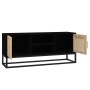 Mueble de TV hierro y madera contrachapada negro 105x30x45 cm de vidaXL, Muebles TV - Ref: Foro24-352098, Precio: 115,99 €, D...