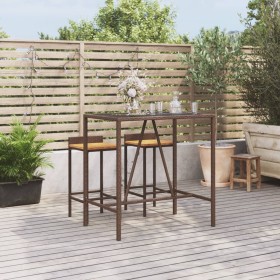 High bar table with brown PE rattan glass surface 110x70x110 cm by vidaXL, Garden tables - Ref: Foro24-362587, Price: 99,99 €...