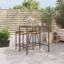 Hoher Stehtisch mit brauner PE-Rattan-Glasoberfläche 110x70x110 cm von vidaXL, Gartentische - Ref: Foro24-362587, Preis: 100,...