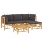 5-piece bamboo garden furniture set with dark gray cushions by vidaXL, Garden sets - Ref: Foro24-3155210, Price: 332,02 €, Di...