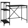 Desk with shelves black plywood 105x50x90 cm by vidaXL, Desks - Ref: Foro24-826714, Price: 74,99 €, Discount: %