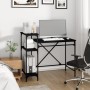 Desk with shelves black plywood 105x50x90 cm by vidaXL, Desks - Ref: Foro24-826714, Price: 74,99 €, Discount: %