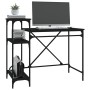 Desk with shelves black plywood 105x50x90 cm by vidaXL, Desks - Ref: Foro24-826714, Price: 74,99 €, Discount: %