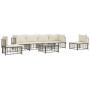 Set muebles de jardín 7 pzas y cojines ratán PE gris antracita de vidaXL, Sofás de exterior - Ref: Foro24-3186722, Precio: 53...