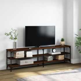 Mueble TV metal y madera contrachapada marrón roble 180x30x50cm de vidaXL, Muebles TV - Ref: Foro24-826758, Precio: 88,99 €, ...