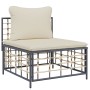 Set muebles de jardín 7 pzas y cojines ratán PE gris antracita de vidaXL, Sofás de exterior - Ref: Foro24-3186722, Precio: 53...