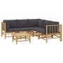 6-piece bamboo garden furniture set with dark gray cushions by vidaXL, Garden sets - Ref: Foro24-3155220, Price: 500,99 €, Di...