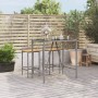 High bar table with gray PE rattan glass surface 110x70x110 cm by vidaXL, Garden tables - Ref: Foro24-362589, Price: 132,34 €...