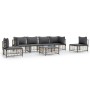 Set muebles de jardín 7 pzas y cojines ratán PE gris antracita de vidaXL, Sofás de exterior - Ref: Foro24-3186723, Precio: 53...