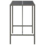 Mesa alta bar con superficie vidrio ratán PE gris 110x70x110 cm de vidaXL, Mesas de jardín - Ref: Foro24-362589, Precio: 132,...