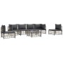 Set muebles de jardín 7 pzas y cojines ratán PE gris antracita de vidaXL, Sofás de exterior - Ref: Foro24-3186723, Precio: 53...