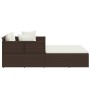 Lounger with brown synthetic rattan cushions 182x118x63 cm by vidaXL, Outdoor beds - Ref: Foro24-362266, Price: 295,83 €, Dis...