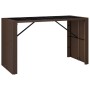 Mesa alta bar superficie vidrio ratán PE marrón 185x80x110 cm de vidaXL, Mesas de jardín - Ref: Foro24-362599, Precio: 178,62...