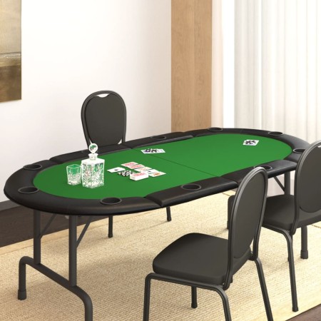 Folding poker board for 10 players green 208x106x3 cm by vidaXL, Game and poker tables - Ref: Foro24-80400, Price: 135,53 €, ...