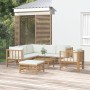 8-piece garden furniture set bamboo and cream white cushions by vidaXL, Garden sets - Ref: Foro24-3155190, Price: 834,83 €, D...