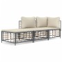 Gartenmöbel-Set 3-teilig anthrazitfarbene PE-Rattankissen von vidaXL, Outdoor-Sofas - Ref: Foro24-3186724, Preis: 215,38 €, R...