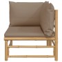 Bamboo garden corner sofa with taupe gray cushions by vidaXL, Modular outdoor sofas - Ref: Foro24-362286, Price: 129,46 €, Di...