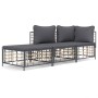 Gartenmöbel-Set 3-teilig anthrazitfarbene PE-Rattankissen von vidaXL, Outdoor-Sofas - Ref: Foro24-3186725, Preis: 213,13 €, R...