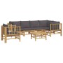 7-piece bamboo garden furniture set with dark gray cushions by vidaXL, Garden sets - Ref: Foro24-3155237, Price: 658,62 €, Di...