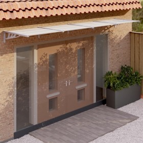 Gray and transparent polycarbonate door canopy 396x90 cm by vidaXL, Awnings - Ref: Foro24-153696, Price: 130,35 €, Discount: %