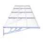 Gray and transparent polycarbonate door canopy 396x90 cm by vidaXL, Awnings - Ref: Foro24-153696, Price: 124,87 €, Discount: %