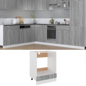 Armario de horno cocina madera ingeniería gris 60x46x81,5 cm de vidaXL, Armarios de cocina - Ref: Foro24-825835, Precio: 53,8...