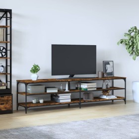 Mueble de TV metal y contrachapada roble ahumado 200x30x50cm de vidaXL, Muebles TV - Ref: Foro24-826761, Precio: 84,58 €, Des...