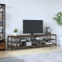 Metal and smoked oak plywood TV cabinet 200x30x50cm by vidaXL, TV Furniture - Ref: Foro24-826761, Price: 84,58 €, Discount: %