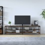 Metal and smoked oak plywood TV cabinet 200x30x50cm by vidaXL, TV Furniture - Ref: Foro24-826761, Price: 84,58 €, Discount: %