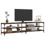 Metal and smoked oak plywood TV cabinet 200x30x50cm by vidaXL, TV Furniture - Ref: Foro24-826761, Price: 84,58 €, Discount: %