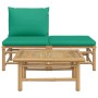 3-piece bamboo garden furniture set with green cushions by vidaXL, Modular outdoor sofas - Ref: Foro24-362290, Price: 152,84 ...